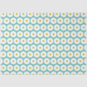 Niedliche SommerDaisien Muster auf Blue Seidenpapier