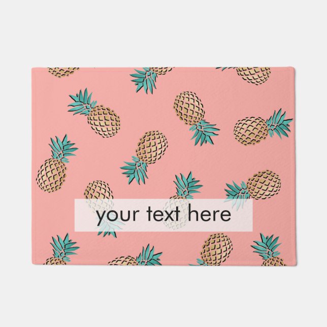 niedliche sommerliche tropische Imitate Ananas Fußmatte (Vorderseite)
