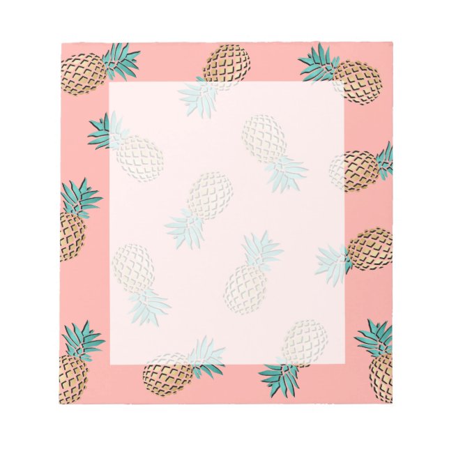 niedliche sommerliche tropische Imitate Ananas Notizblock (Vorderseite)