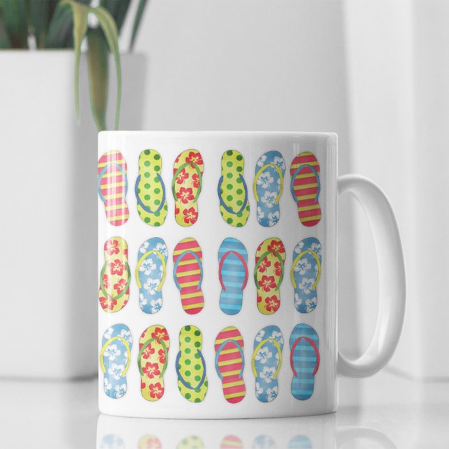 Niedliche Sommermuster Kaffeetasse (Trendy Flip Flops pattern coffee mug)