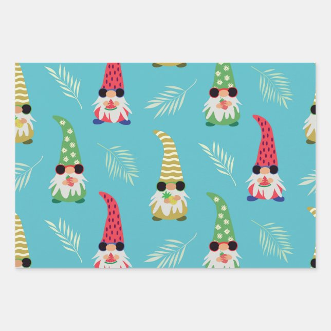 Niedliche Sommerschmelze mit Obststruktur Geschenkpapier Set (Vorderseite)