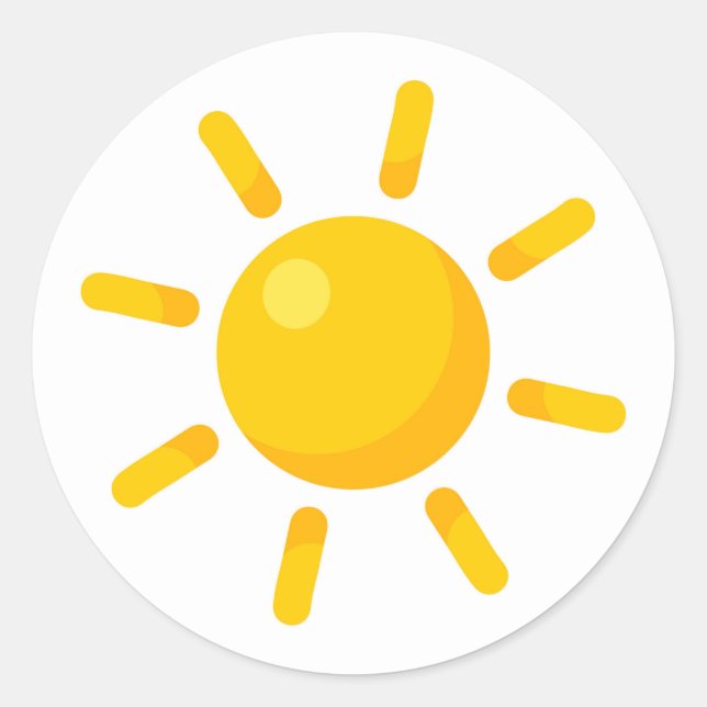 Niedliche Sonne Runder Aufkleber (Vorderseite)