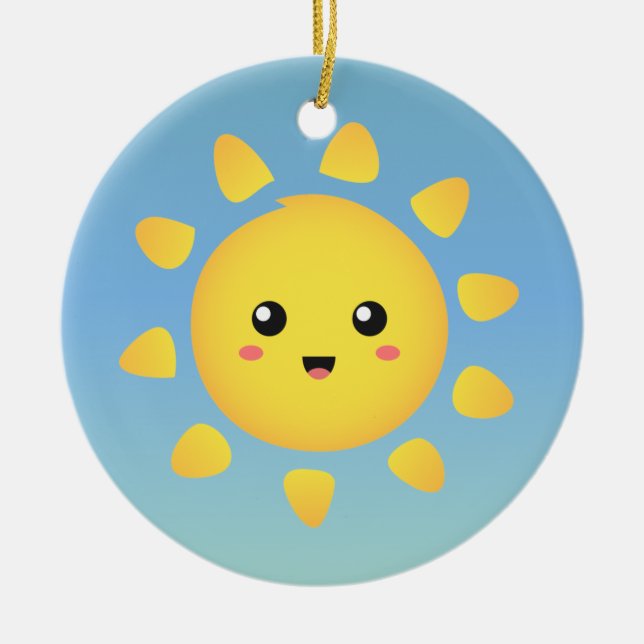 Niedliche Sonne Sie sind mein Sonnenschein-Zitat Keramikornament (Vorne)