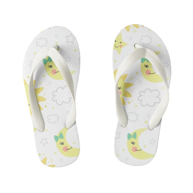 Niedliche Sonne und Mond Kinderbadesandalen (Fußbett)