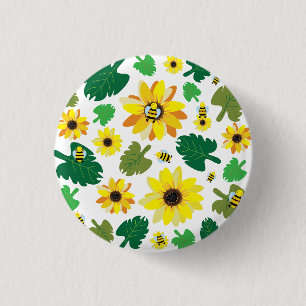 Niedliche Sonnenblume Button