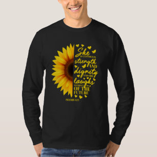 Niedliche Sonnenblume Christliche Bibel Verse Frau T-Shirt