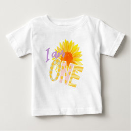 Niedliche Sonnenblume Erster Geburtstag Baby T-shirt