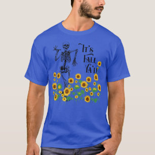 Niedliche Sonnenblume Herbst Y'all tanzt Skelett A T-Shirt