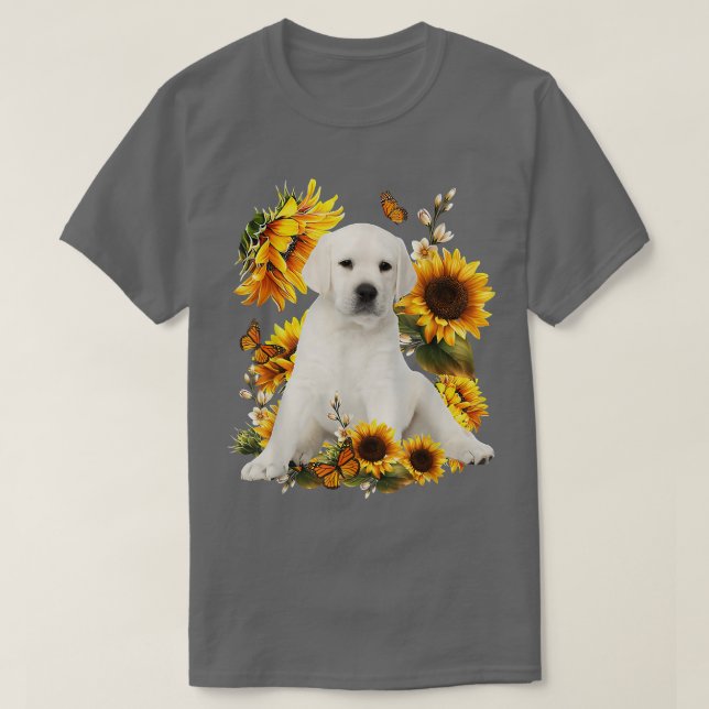 Niedliche Sonnenblume Labrador Hund Vater Mama Vat T-Shirt (Design vorne)
