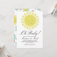 Niedliche Sonnenblumen-Babydusche Einladung