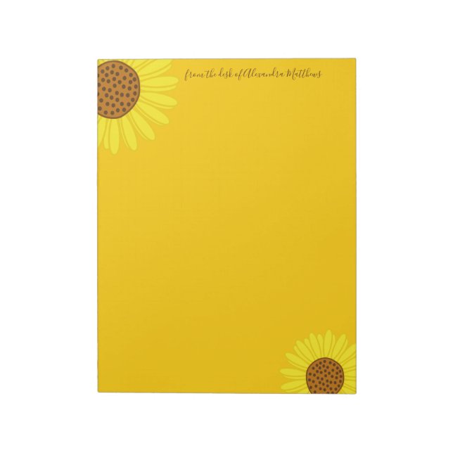 Niedliche Sonnenblumen Notizblock (Rotiert)