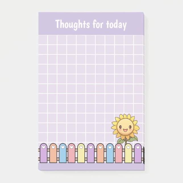 Niedliche Sonnenblumengedanken für heute Post-it Klebezettel (Vorderseite)