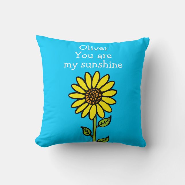 Niedliche Sonnenblumenillustration Personalisierte Kissen (Vorderseite)