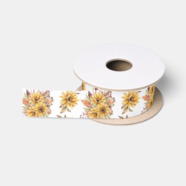 Niedliche Sonnenblumenmuster Satinband (Spule)
