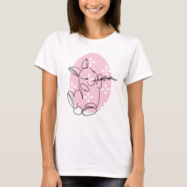 Niedliche Sonnenstrahlen Art Pink Eier Frühling T-Shirt (Vorderseite)