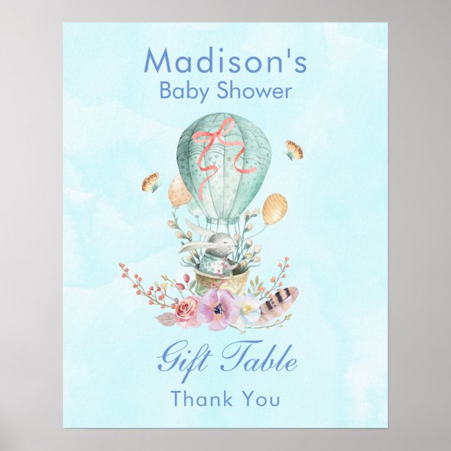 Niedliche Sonnenterrasse in einer Balloon Babydusc Poster (Vorne)