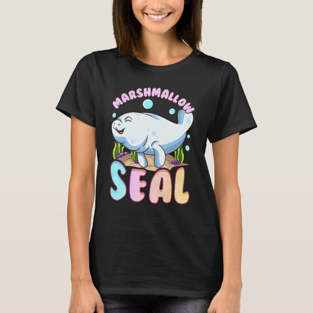 Niedliche Sonnenuntergänge Das Marshmallow-Siegel  T-Shirt (Vorderseite)