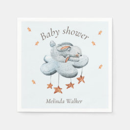Niedliche Sonnenwolken und Sternen Babydusche Napk Serviette