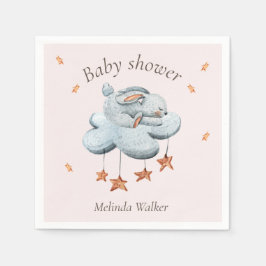 Niedliche Sonnenwolken und Sternen Babydusche Napk Serviette