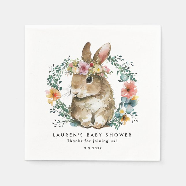 niedliche sonnige Blumen Frühjahrs-Babydusche Serv Serviette (Vorderseite)