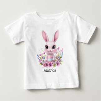 Niedliche, sonnige rosa Blume mit Ostereier Baby T-shirt