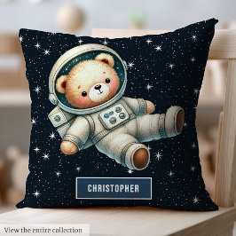 Niedliche Space Teddy Bear Kissen Individuelle Nam