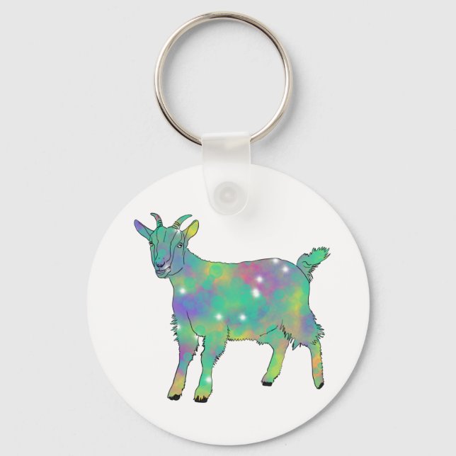 Niedliche Sparkle Star Goat Schlüsselanhänger (Vorderseite)