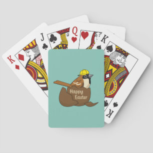 Niedliche Sparrow Chocolate Ei Happy Oaster Spielkarten