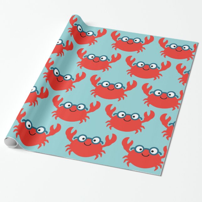 Niedliche Specky Crab Illustration Geschenkpapier (Ungerollt)