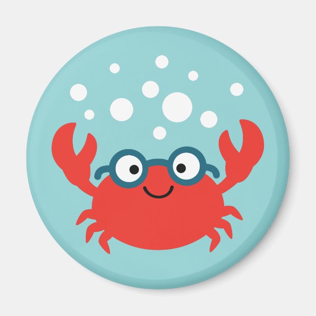 Niedliche Specky Crab Illustration Magnet (Vorne)