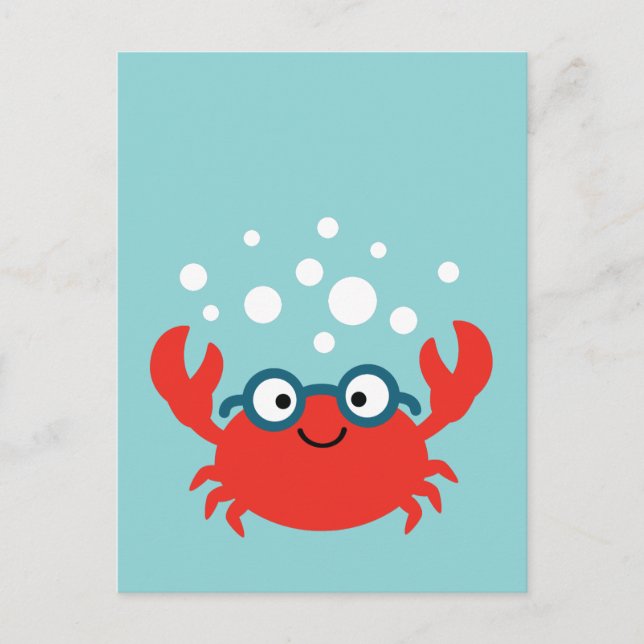 Niedliche Specky Crab Illustration Postkarte (Vorderseite)