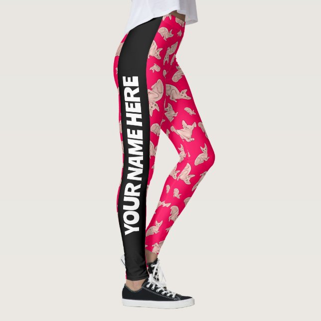 Niedliche Sphynxkatze, rosa Leggings (Rechts)