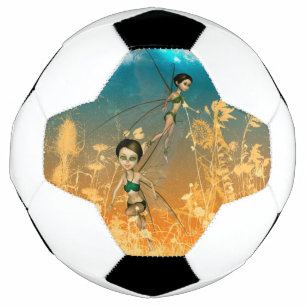 Niedliche Spiel- und Flugfeen Fußball