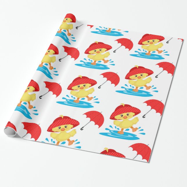 Niedliche spielerische Enten Geschenkpapier (Ungerollt)