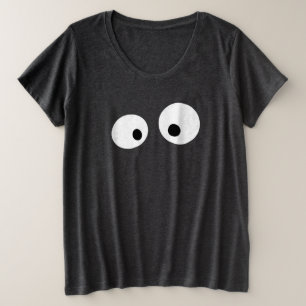 niedliche, spielerische, freundlich weiße Augen mi Große Größe T-Shirt