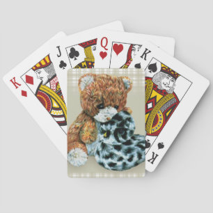 Niedliche Spielkarten für Teddybär und Ente
