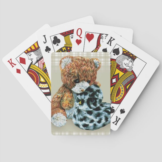 Niedliche Spielkarten für Teddybär und Ente (Rückseite)