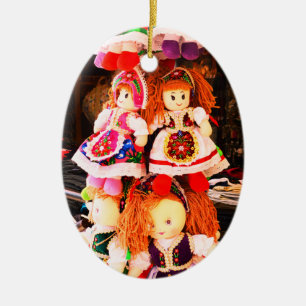 Niedliche Spielzeugpuppen Keramik Ornament