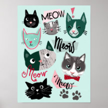 Niedliche Spielzimmer Spaß Cat zeigt Kinder Poster