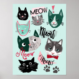 Niedliche Spielzimmer Spaß Cat zeigt Kinder Poster