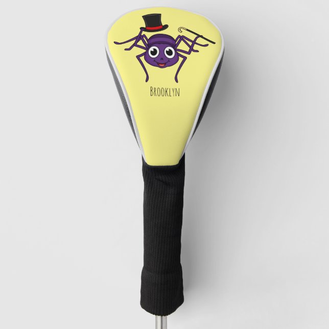 Niedliche Spinne im Cartoon oben Golf Headcover (Vorderseite)