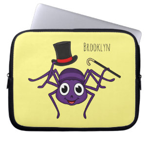 Niedliche Spinne im Cartoon oben Laptopschutzhülle