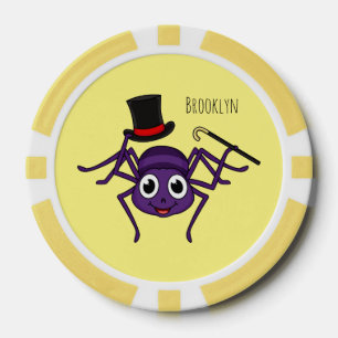 Niedliche Spinne im Cartoon oben Pokerchips