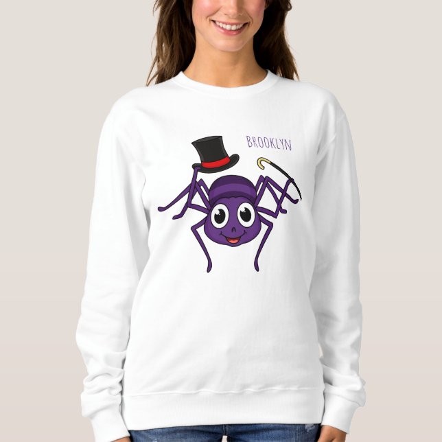 Niedliche Spinne im Cartoon oben Sweatshirt (Vorderseite)