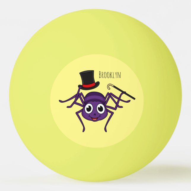 Niedliche Spinne im Cartoon oben Tischtennisball (Vorderseite)