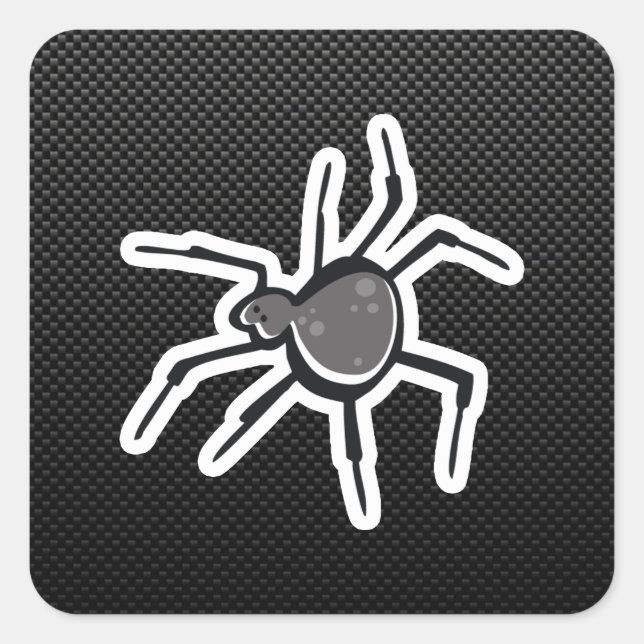 Niedliche Spinne; Sleek Quadratischer Aufkleber (Vorderseite)