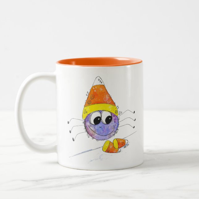 Niedliche Spinne Zweifarbige Tasse (Links)