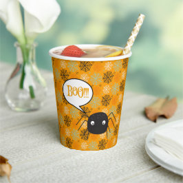 Niedliche Spinnen und Spinnennetze gemustert Pappbecher