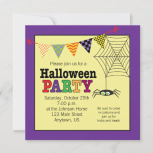 Niedliche Spione farbiges Halloween-Party Einladung