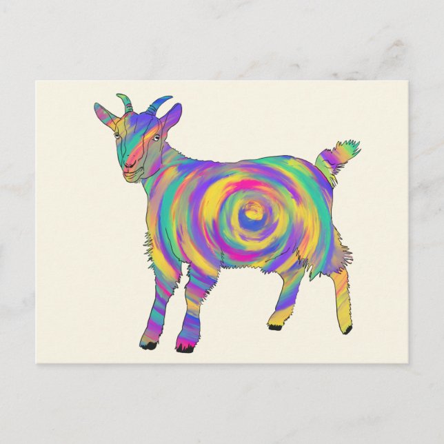 Niedliche Spirituosenziege Funny Quirky Postkarte (Vorderseite)